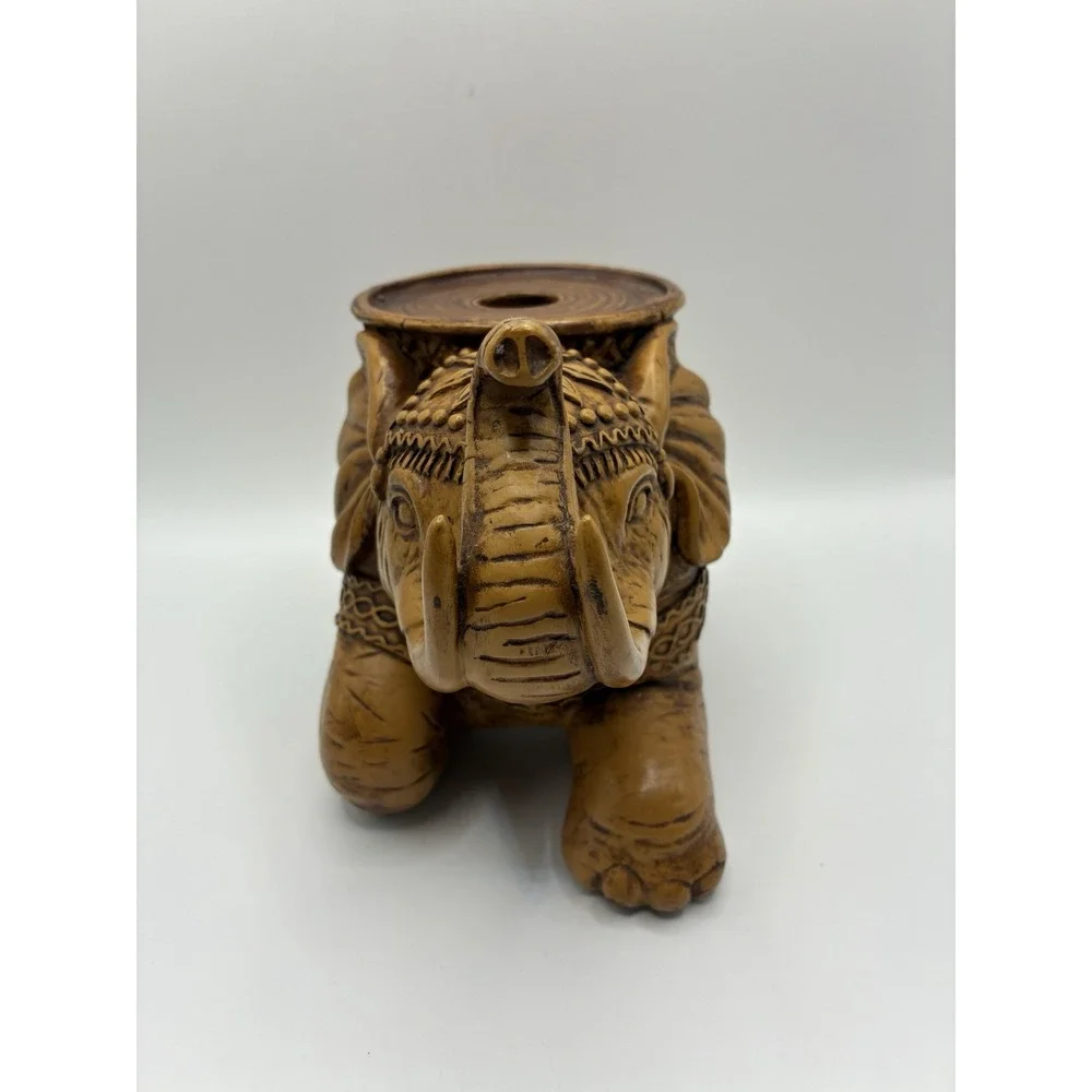 Elephant Pillar Candle Holder Decorative Resin Trunk Up 5